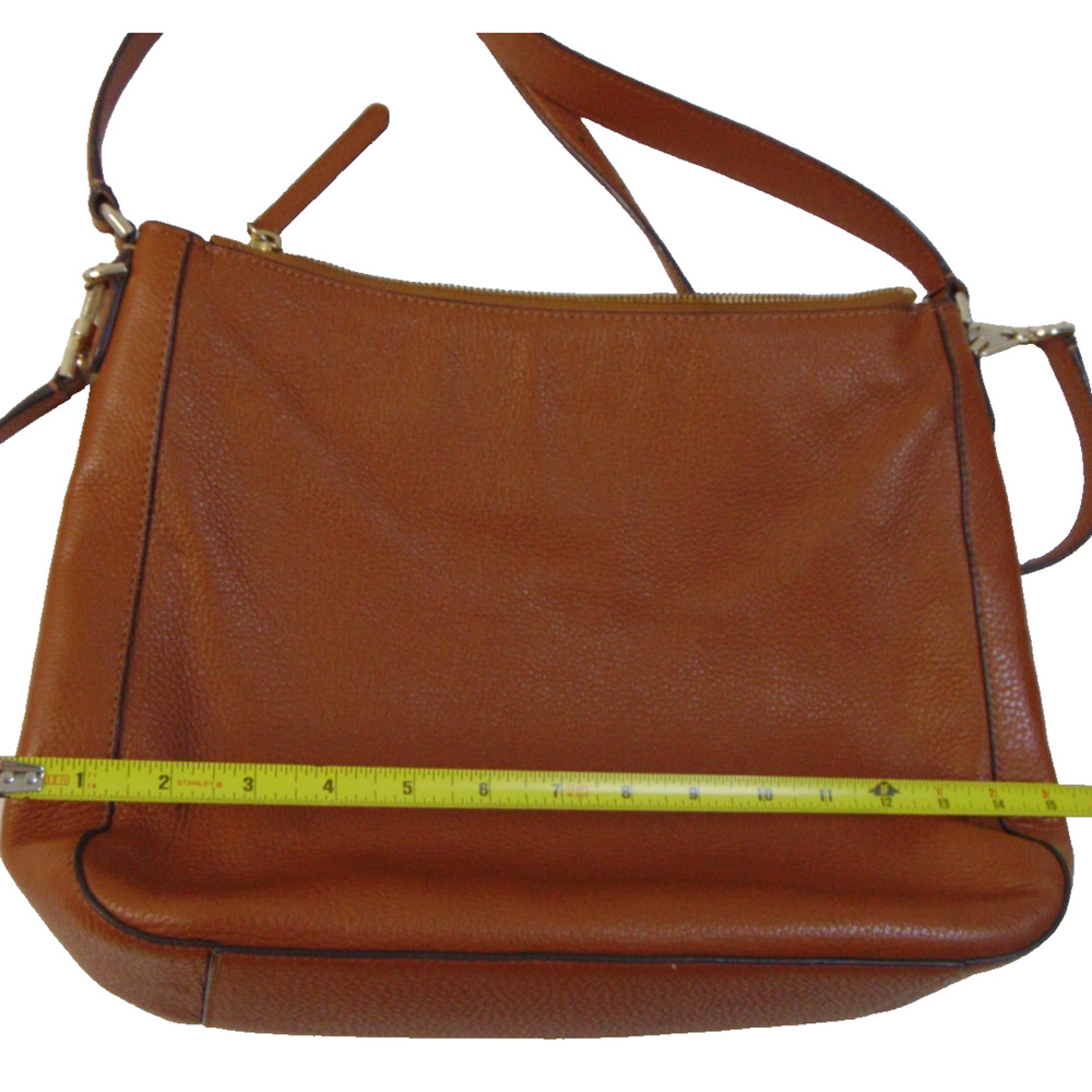 Kate Spade New York Pebbled Leather Medium Crossbody Bag Cognac Luggage Gold Zip - Picture 8 of 10